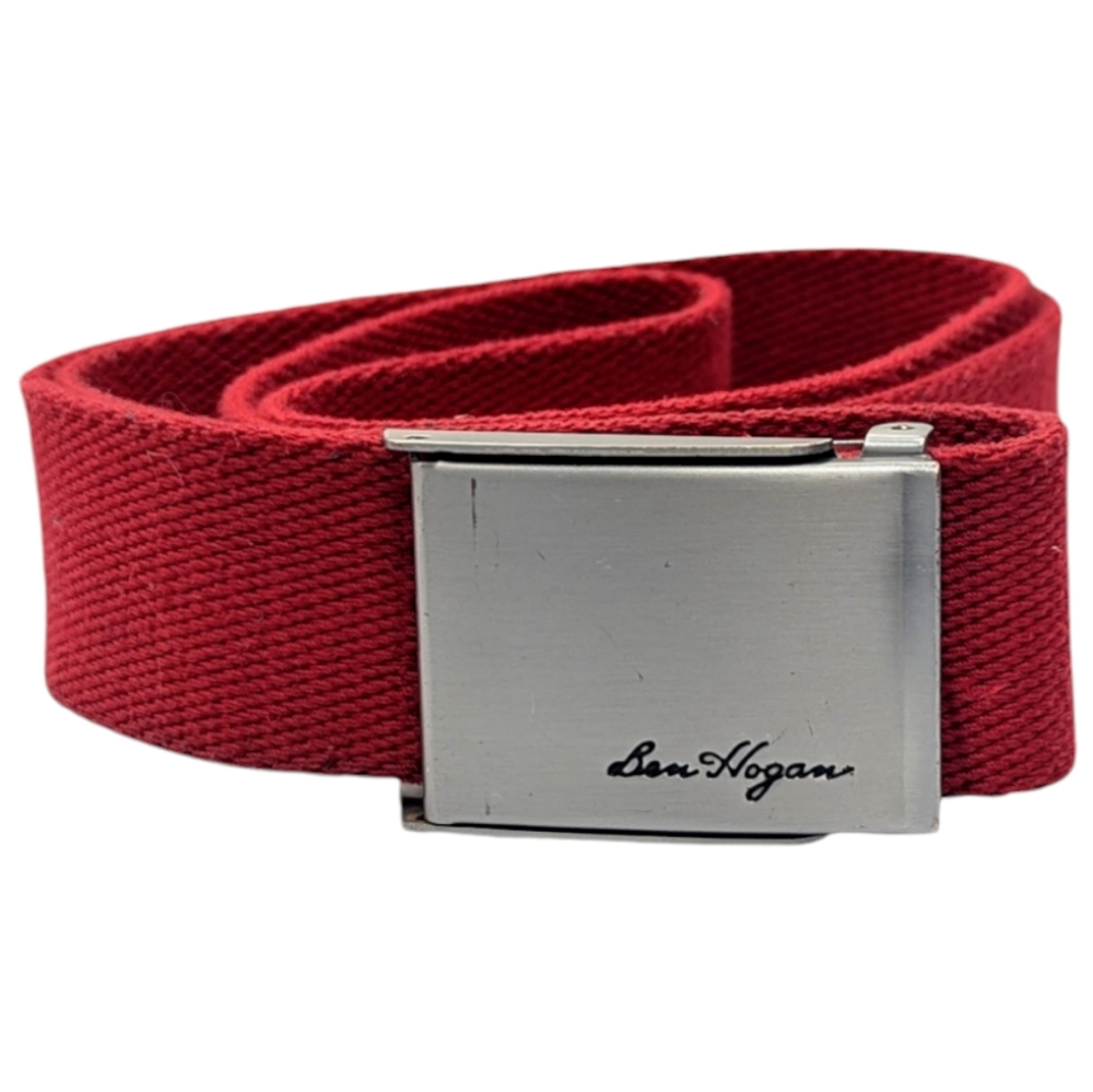 Ben Hogan Men's Adjustable Size Web Belt - Red golf/activewear